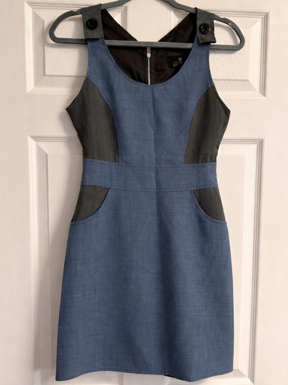 Urban Renewal Blue and Charcoal Colorblock Mini Dress